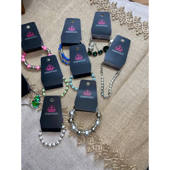 NWT 10 Bracelets Paparazzi Fashion Jewelry Lot Silver Mixed Colors - Picture 4 of 5